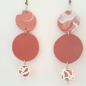 Polymer Clay Bold Burnt Orange statement earrings